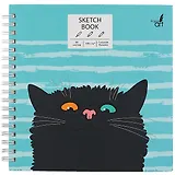 Скетчбук 165*165 50л "Любопытный кот" белый офсет, 100г/м2, тв.обложка, евроспираль