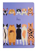 Ежедневник А5 136л "Paper Art. Всюду кошки. Дизайн 4" (творческий) иск.кожа, обложка интеграл, Listoff