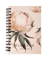 Тетрадь 120л тчк. "Peony", айвори, тв.переплет, спираль, микротекстурирование, ламинация
