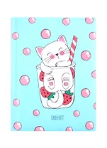 Записная книжка А6 48л лин. "Сладкий котенок" 7БЦ с поролоном, мат.ламинация, выб.лак, блестки «Перламутр»