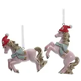 Фигурка декоративная подвесная Лошадка розовая, 2 варианта (8х2х9) (824192)