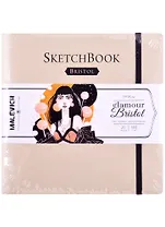 Скетчбук 190*190 20л " Bristol Glamour" шампань, для графики и маркеров, 180г/м2