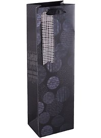 Пакет бутылочный 39*12*9 "Bag for bottle" бум., мат.пленка, тиснение, тег с тиснением