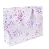 Пакет А4 33*26,5*10 "Снежинки на белом" НГ, бум.мат.ламинат