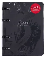 Тетрадь 120л кл. "Universe", черный, на кольцах, шелкография, обл. кож.зам, обл. кож.зам