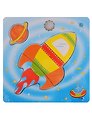 Деревянная пазл-рамка фигурная Рыжий кот Ракета (окраш. рамка) 15х15см G281