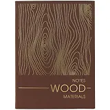 Записная книжка А6 80л тчк. "MATERIALS. WOOD" интегр.обл., ламинация soft touch, тиснение фольгой