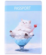 Обложка для паспорта Сладкие коты Коктейль (Котик в бокале) (ОП2024-419)