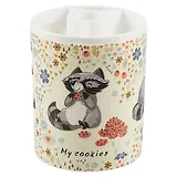 Карандашница «Енот в цветах»