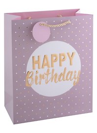 Пакет А4 26*32*12 "Happy birthday" нейтр., бум., мат.пленка, конгревное тиснение, тег