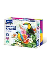 Акриловые краски, 12 цветов, баночка 20 мл