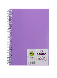 Блокнот для эскизов А5 50л "Notes" 120г/м2, фиол.пласт.обл, спираль, Canson