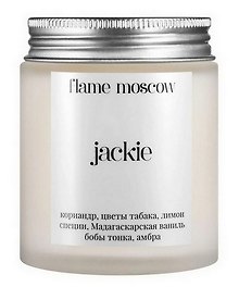 Свеча ароматическая Jackie (Кориандр,Цветы табака,Лимон,Специи,Мадагаскарская ваниль,Бобы тонка,Амбра) (110мл) (flame-MC001)