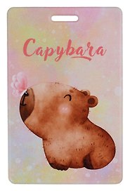 Чехол для карточек вертикальный Капибара с бабочкой