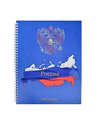 Тетрадь А4 100л кл. "Государственная символика" 7Бц, евроспираль, выб.лак, ассорти, Listoff