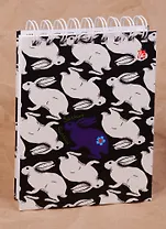 Скетчбук A6 80л "Кролики (графика)" белый офсет, нелинованн., 100г/м2, тв.обложка, широкая евроспираль, Listoff