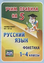 Русский язык. Фонетика. 1-4 классы. Таблица-плакат