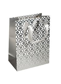 Пакет подарочный бумажный А5 19*25*9 "Узор", белый, мат. ламинат, Хансибэг