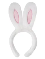 Ободок новогодний Ушки зайки (белый) (текстиль) (12-6122-HNY5)