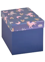 Коробка подарочная "Единорог" 14,5*14,5*14,5 см, голография, картон