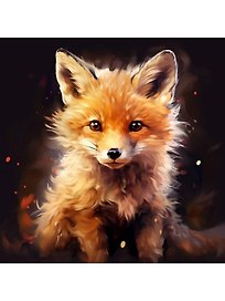 Картина-раскраска по номерам «Малыши. Маленькая лисица», 30 х 30 см, Рыжий Кот
