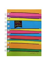 Записная книжка А6 100л кл. "Яркие полоски" 7БЦ, евроспираль, тисн.зол.фольгой, выб.лак, Listoff