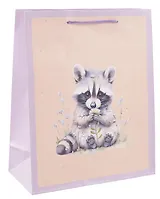 Пакет А4 32*26*12 "Енот с цветком" дет., бум.мат.ламинат
