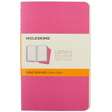 Записная книжка «Cahier Journal Pocket» А6, 32 листа в линейку, розовый неон, 3 штуки, Moleskine