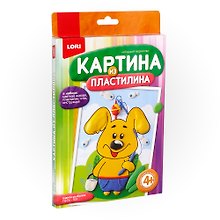 Картина из пластилина Щенок-рыболов (4+) (Пз/Пл-001) (Живопись из пластилина) (коробка) (Lori)