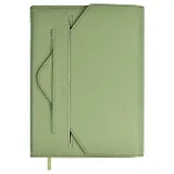 Ежедневник недат. А5 160л "Наппа экстра" оливковый, иск.кожа, тв.переплет, блинт.тиснение, офсет, ляссе