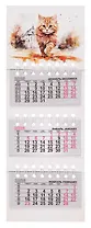 Календарь квартальный 2026г 82*230 "Котейка. аква" на магните