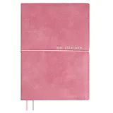 Ежедневник дат. 2026г. А6+ 128л "Шеврет" розовый, кожзам, мягк. переплет, застёжка-резинка, закладка, тисн. фольгой, офсет, справ.мат-лы, 2 ляссе, инд.уп