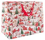 Пакет А3+ 50*40*25 "Домики в снегу" Новый год, бум.ламинат