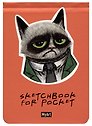 Скетчбук А6 48л "Sketchbook for Pocket. Грустный котик" 120г/м2, резинка, тв.обложка