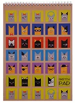 Скетчбук A4 40 листов "Кошки в окошках", нелинованный