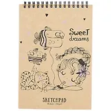 Скетчбук А5 40л "Сладкие мечты" белый офсет, 120г/м2, спираль