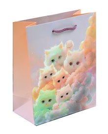 Пакет А5 23*18*10 "Коты в облаках. Basic" дет., бум.мат.ламинат