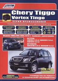 Chery Tiggo. Vortex Tingo в фотографиях. Модели 2WD&4WD 2005-2013 гг. выпуска с бензиновыми двигателями: ACTECO: SQR481F (1,6 л.), SQR481FC (1,8 л.), SQR484F (2,0 л.) и MITSUBISHI 4G63S4M (2,0 л.), 4G64S4M (2,4 л.). Включая рестайлинг с 2008 года
