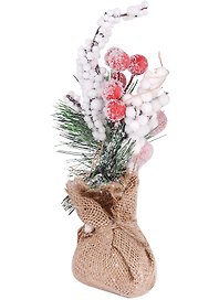 Новогоднее украшение Заснеженная веточка (ПВХ) (24x10x8)