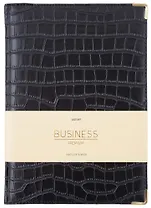 Книга для записей А4 100л кл. "BUSINESS PREMIUM. Impact (черный)" иск.кожа, поролон, мет.уголки, тонир.блок. зол.торец, 2 ляссе, инд.уп.