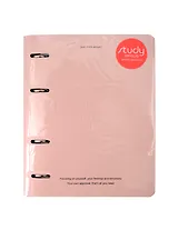 Тетрадь 120л кл. "Emotion", розовый, на кольцах, шелкография, блинт.тиснение, принт, обл. кож.зам