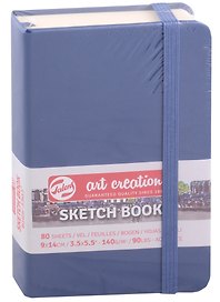 Блокнот для зарисовок 9*14см 80л "Art Creation" 140г/м2, 7БЦ, Синий морской, Fabriano