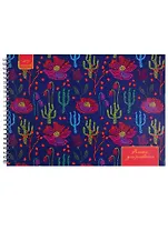 Альбом для рисования Unnika, "Цветочная вышивка", А4, 40 листов, на гребне