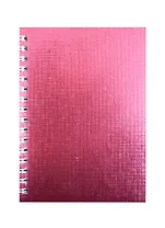 Записная книжка А6 80л кл. "METALLIC" обл. розов.бумвинил, гребень