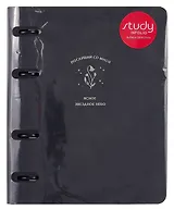 Тетрадь 120л кл. "Thoughts", черный, на кольцах, тиснение фольгой, обл. кож.зам