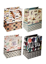 Пакет подарочный бумажный А5 23*18*10 "Men's style", нейтр., мат. ламинат, Kairui