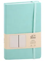 Книга для записей А5 96л кл. "Joy Book. Ментоловый" иск.кожа, тонир.блок, скругл.углы, ляссе, резинка, карман на задн.форзаце