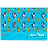 Альбом для рисования Hatber, "Мой друг Дино", А4, 12 листов, на скрепке, в ассортименте