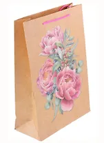 Пакет А4 32*23*9 "Букет" крафт, женск