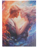 Алмазная мозаика (классическая) с подрамником, с полным заполнением "Чувственная любовь", 40 х 50 см